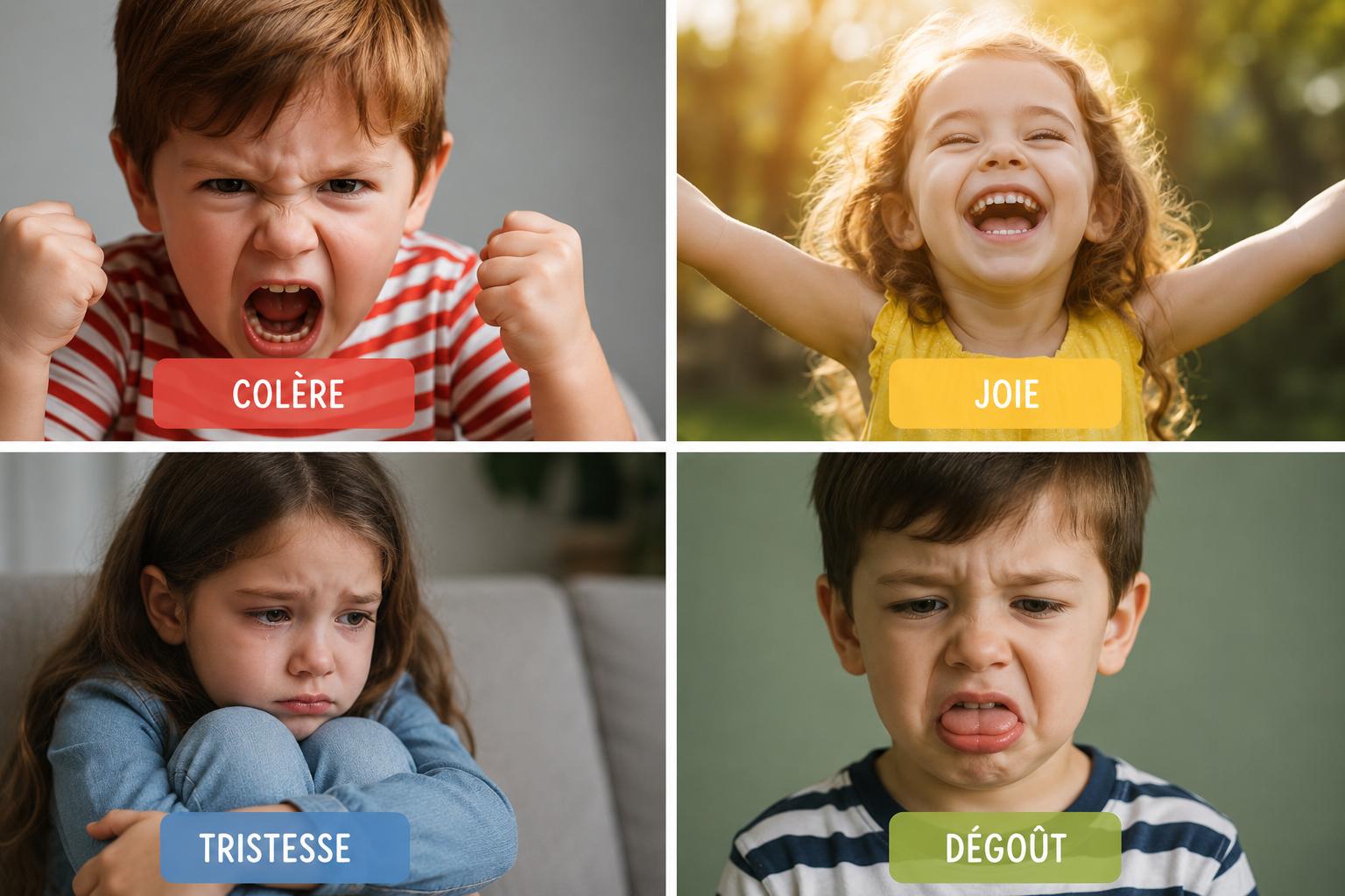 Colère, joie, tristesse, dégoût — les émotions de ton enfant