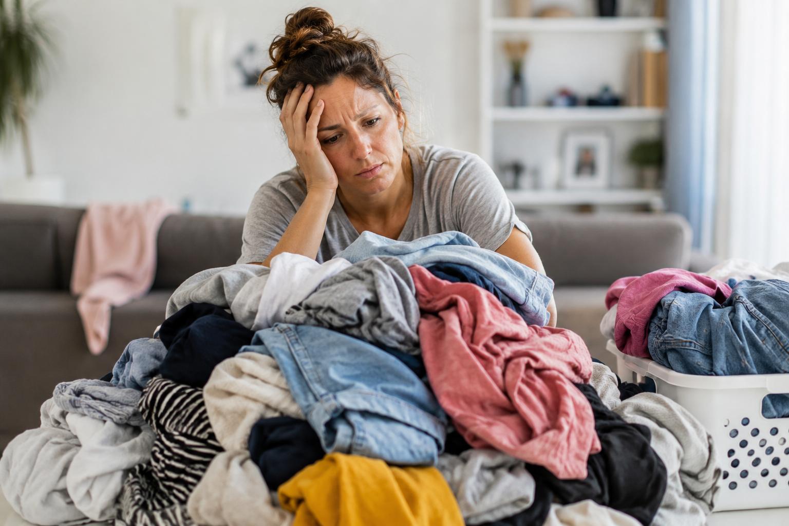 Maman épuisée face à la charge du quotidien