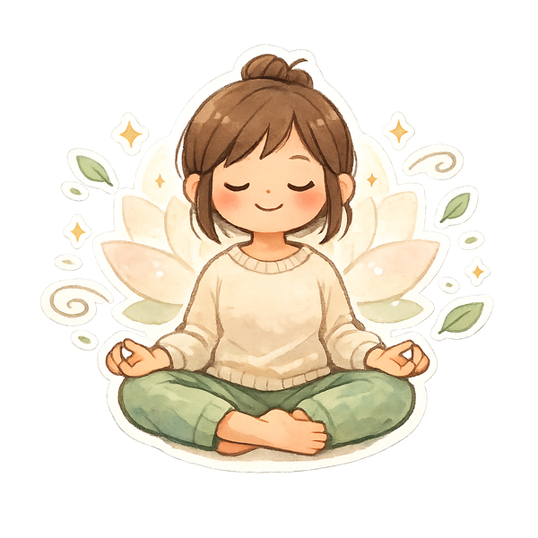 Illustration méditation enfant — méthode Yogaminos