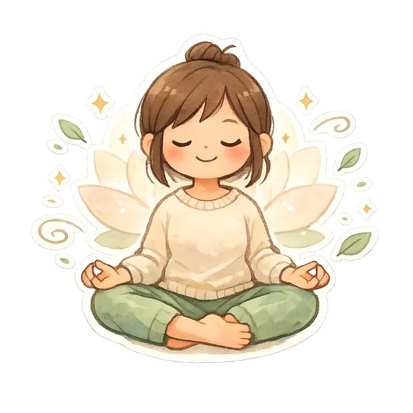 Illustration méditation enfant — méthode Yogaminos